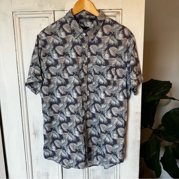 Rails Men’s Large Light Blue Hawaiian Linen Button-up Shirt - Picture 3 of 3